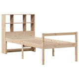 Bookcase Bed without Mattress 90x200 cm Solid Wood Pine