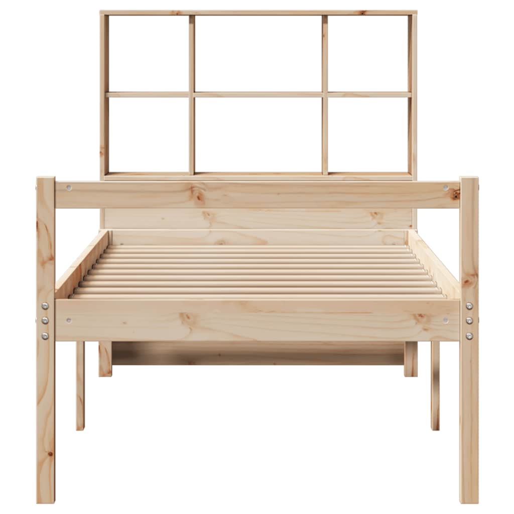 Bookcase Bed without Mattress 90x200 cm Solid Wood Pine