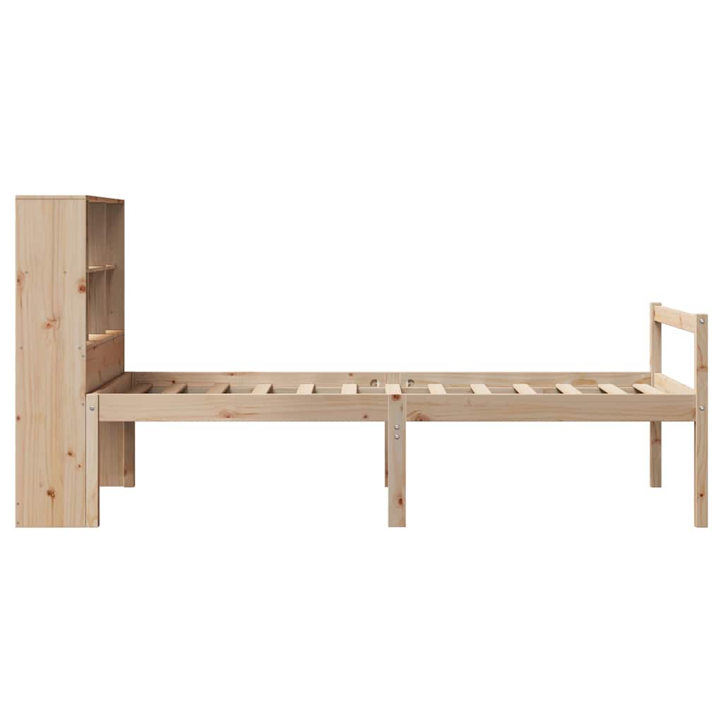 Bookcase Bed without Mattress 90x200 cm Solid Wood Pine