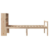 Bookcase Bed without Mattress 90x200 cm Solid Wood Pine