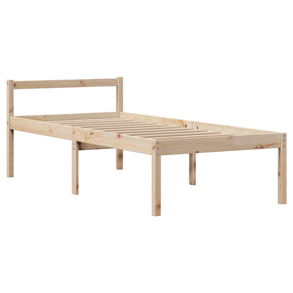 Bookcase Bed without Mattress 90x200 cm Solid Wood Pine