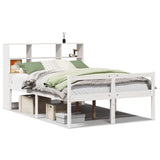 Bookcase Bed without Mattress White 140x200 cm Solid Wood Pine
