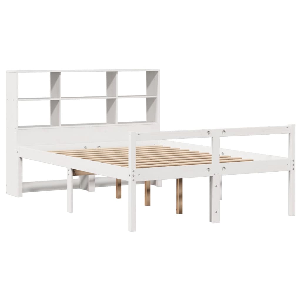 Bookcase Bed without Mattress White 140x200 cm Solid Wood Pine