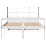 Bookcase Bed without Mattress White 140x200 cm Solid Wood Pine