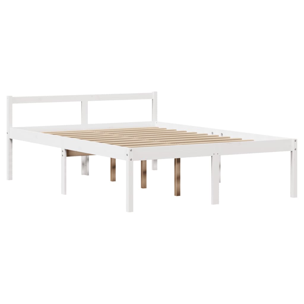 Bookcase Bed without Mattress White 140x200 cm Solid Wood Pine
