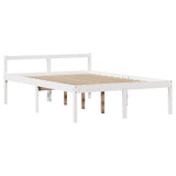 Bookcase Bed without Mattress White 140x200 cm Solid Wood Pine