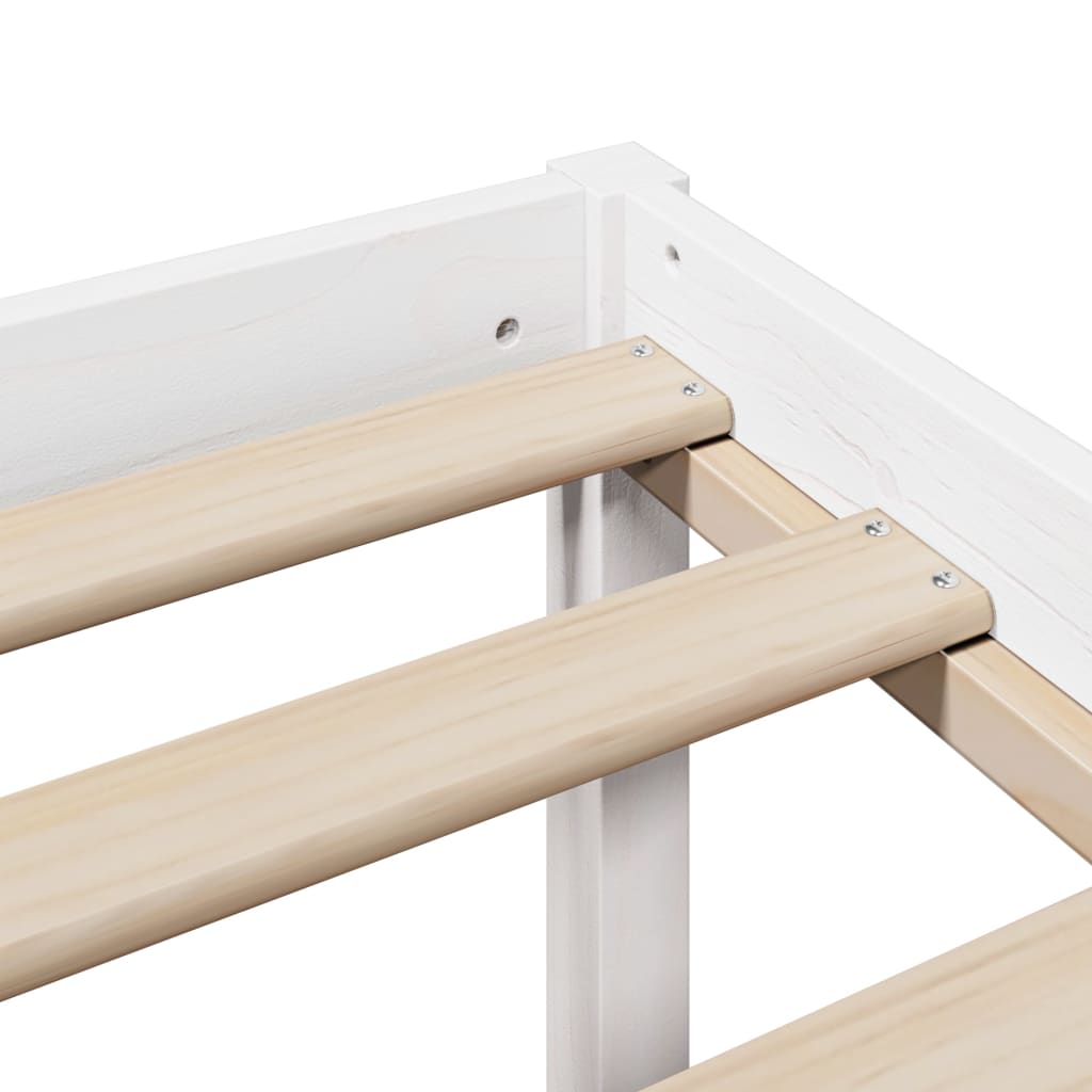 Bookcase Bed without Mattress White 140x200 cm Solid Wood Pine