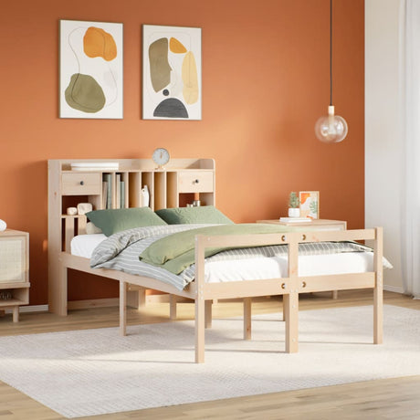 Bookcase Bed Without Mattress Solid Wood Pine