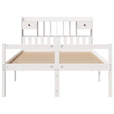 Bookcase Bed without Mattress White 140x200 cm Solid Wood Pine