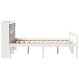 Bookcase Bed without Mattress White 140x200 cm Solid Wood Pine