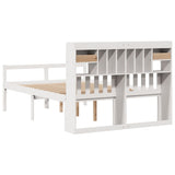 Bookcase Bed without Mattress White 140x200 cm Solid Wood Pine