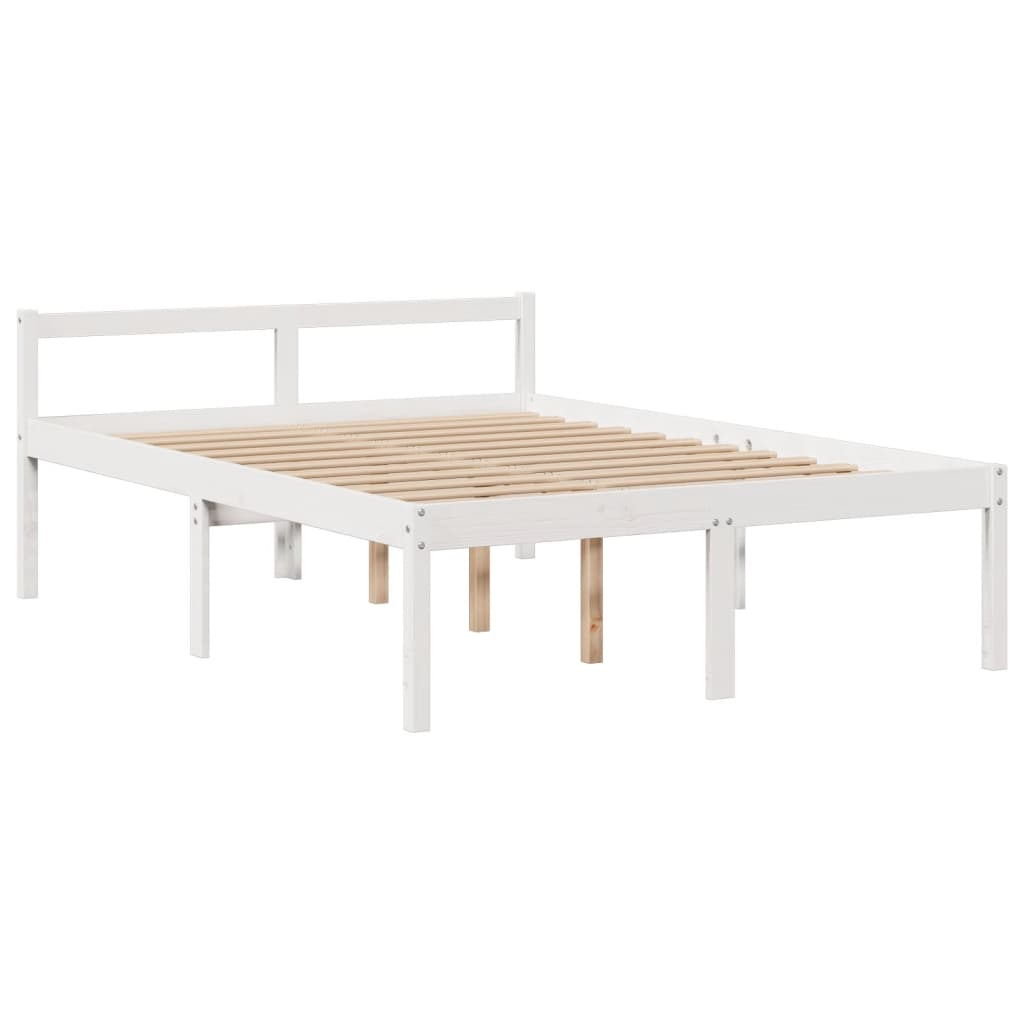 Bookcase Bed without Mattress White 140x200 cm Solid Wood Pine