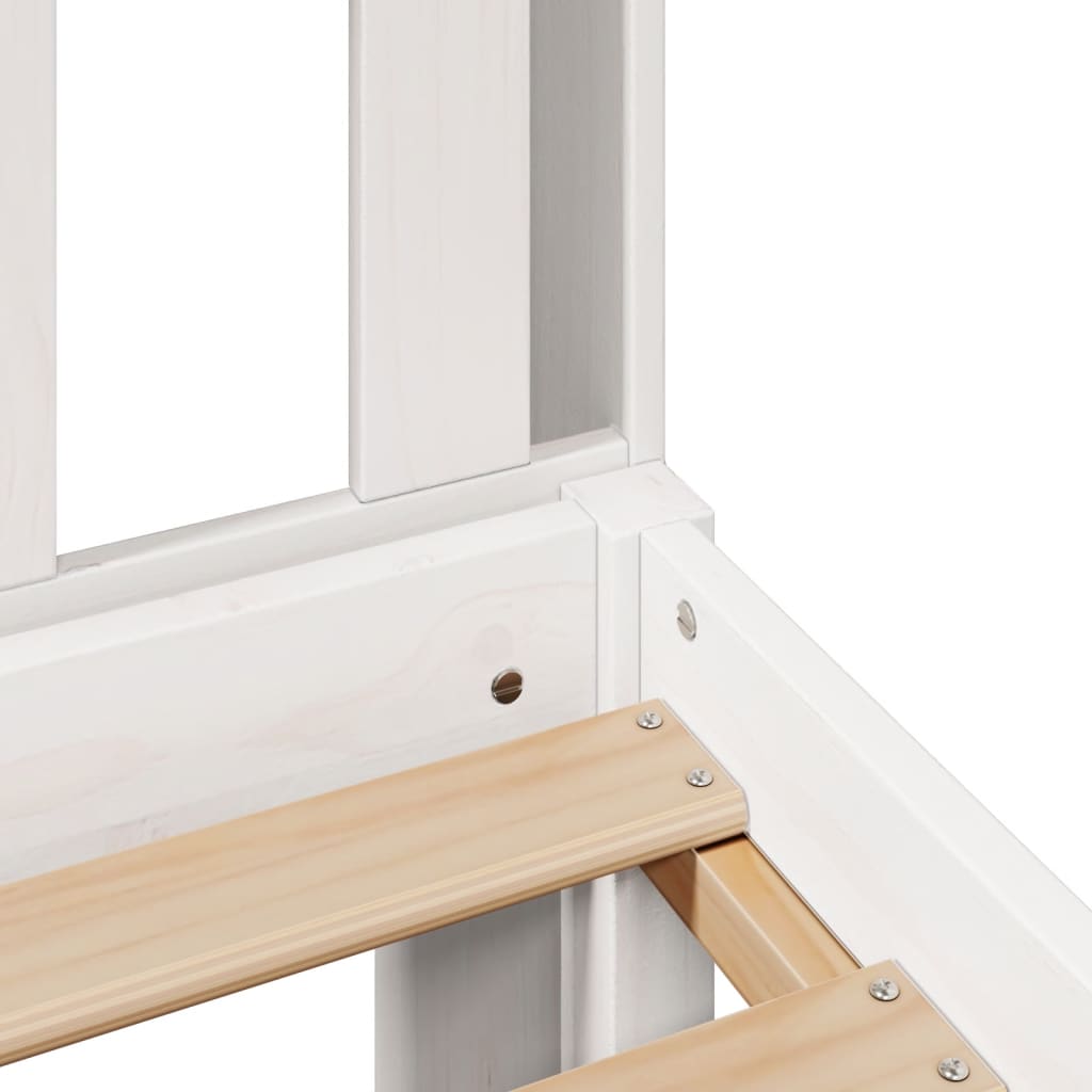 Bookcase Bed without Mattress White 140x200 cm Solid Wood Pine