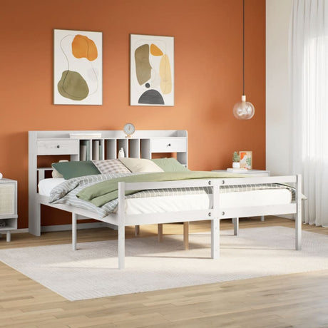Bookcase Bed Without Mattress Solid Wood Pine
