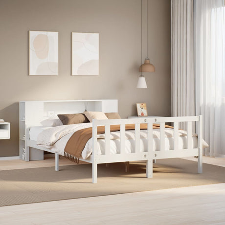 Bookcase Bed Without Mattress King Size Solid Wood Pine
