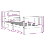 Bookcase Bed Without Mattress Small Single Solid Wood Pine