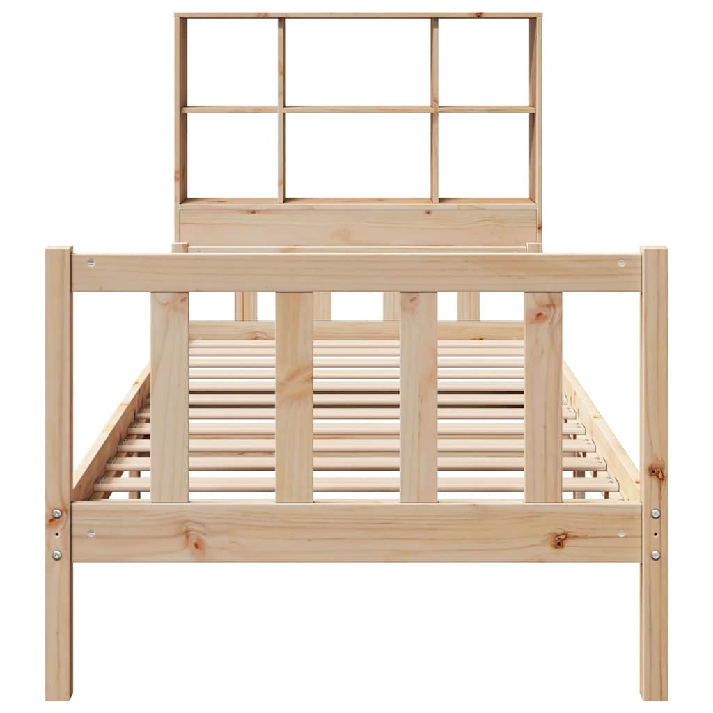 Bookcase Bed without Mattress 90x190 cm Single Solid Wood Pine