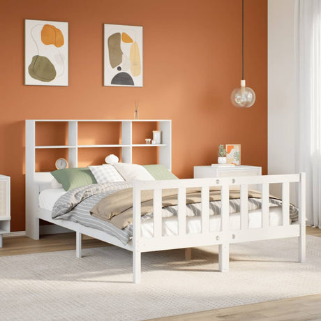 Bookcase Bed Without Mattress Super King Solid Wood Pine