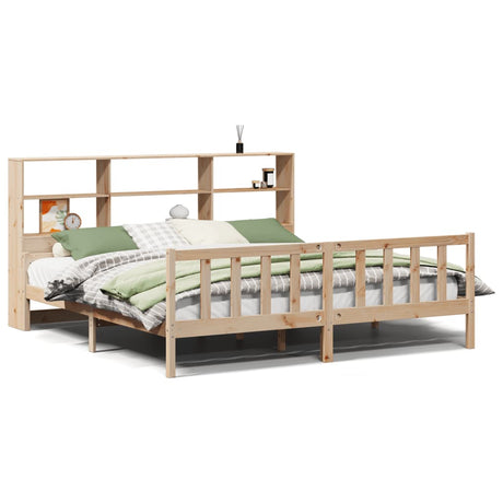 Bookcase Bed Without Mattress Super King Solid Wood Pine