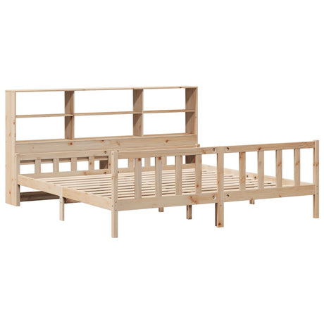 Bookcase Bed Without Mattress Super King Solid Wood Pine