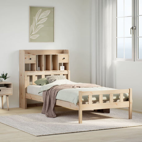 Bookcase Bed Without Mattress Super King Solid Wood Pine