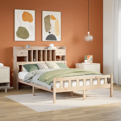 Bookcase Bed Without Mattress Super King Solid Wood Pine