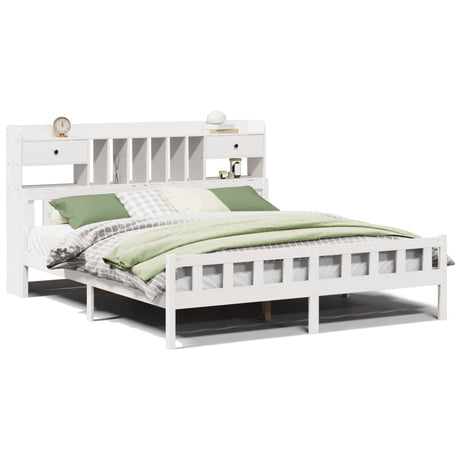 Bookcase Bed Without Mattress Super King Solid Wood Pine