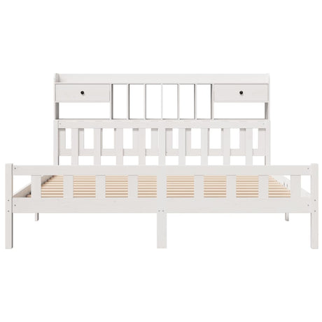 Bookcase Bed Without Mattress Super King Solid Wood Pine