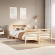 Bookcase Bed Without Mattress Double Solid Wood Pine