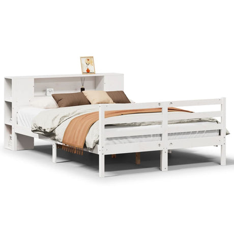 Bookcase Bed Without Mattress Double Solid Wood Pine