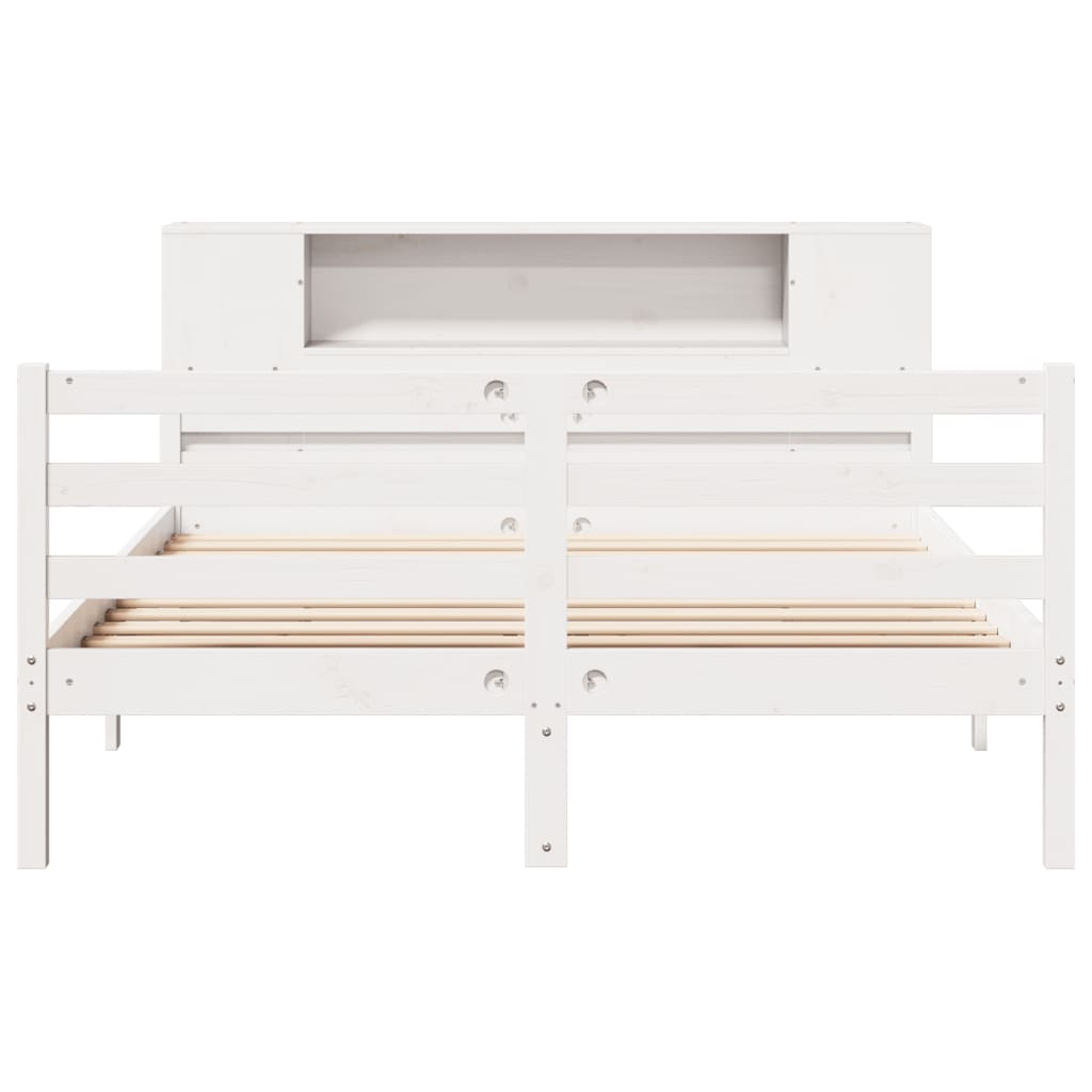 Bookcase Bed Without Mattress Double Solid Wood Pine