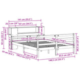 Bookcase Bed Without Mattress Double Solid Wood Pine
