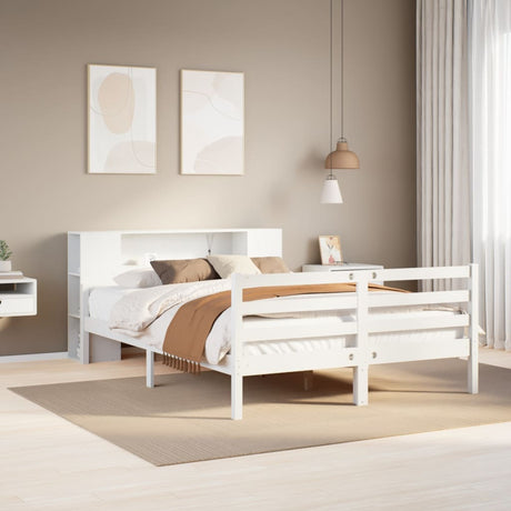 Bookcase Bed Without Mattress Double Solid Wood Pine