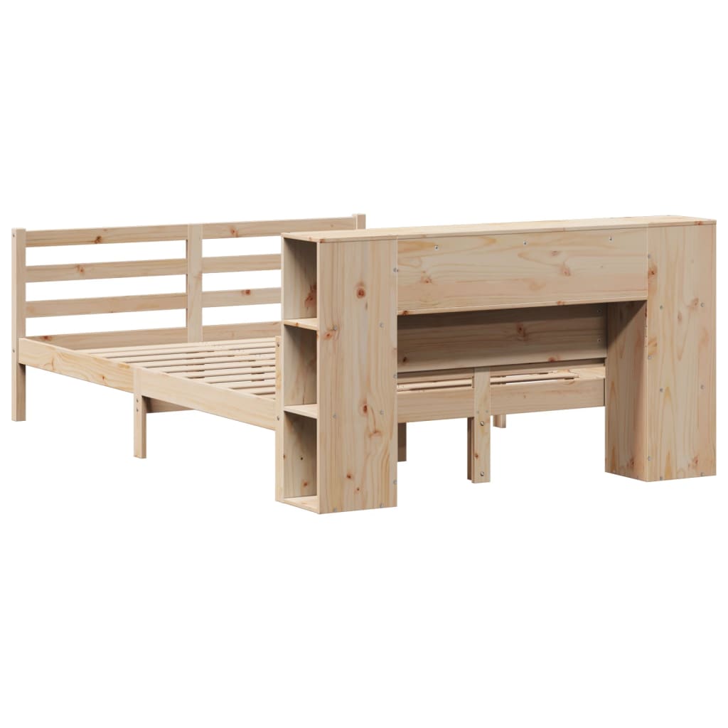 Bookcase Bed without Mattress 150x200 cm King Solid Wood Pine