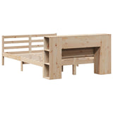 Bookcase Bed without Mattress 150x200 cm King Solid Wood Pine
