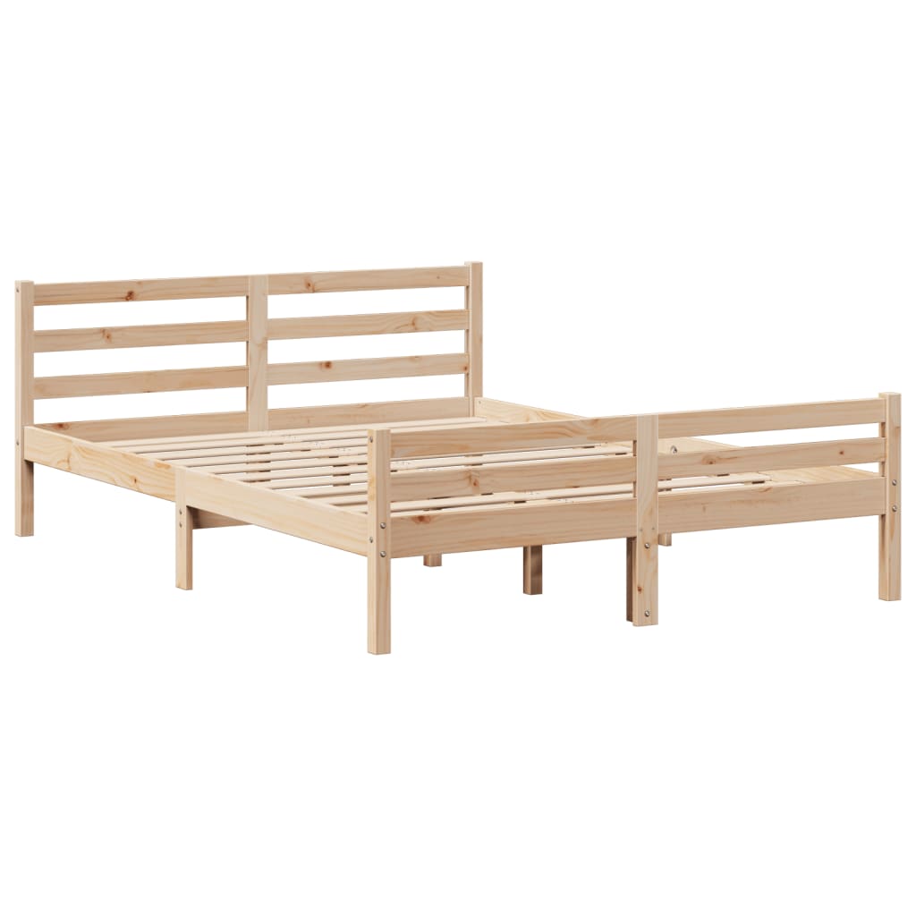 Bookcase Bed without Mattress 150x200 cm King Solid Wood Pine