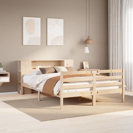 Bookcase Bed Without Mattress Double Solid Wood Pine