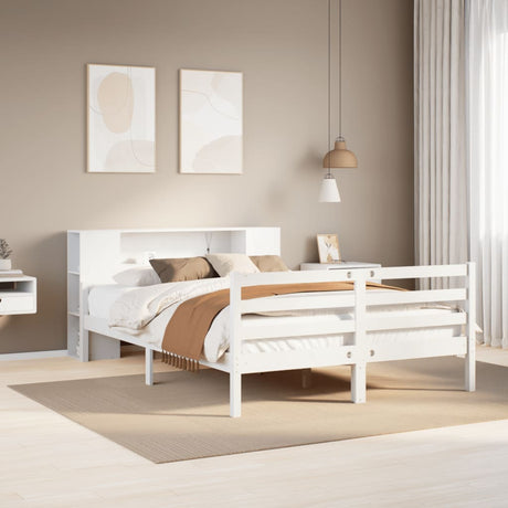 Bookcase Bed Without Mattress Double Solid Wood Pine