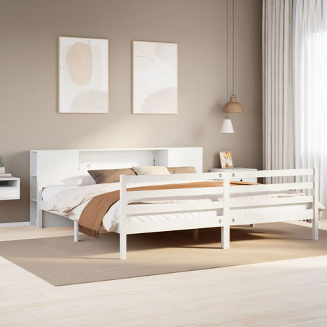 Bookcase Bed Without Mattress Double Solid Wood Pine