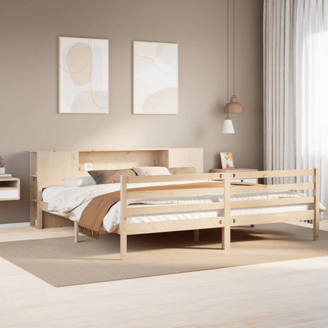 Bookcase Bed Without Mattress Double Solid Wood Pine