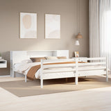Bookcase Bed Without Mattress Double Solid Wood Pine