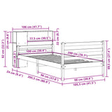 Bookcase Bed Without Mattress Solid Wood Pine