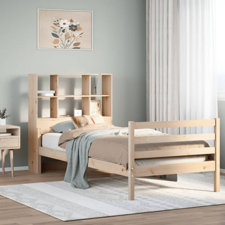 Bookcase Bed Without Mattress Solid Wood Pine