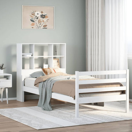 Bookcase Bed Without Mattress Solid Wood Pine