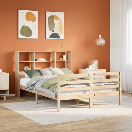 Bookcase Bed Without Mattress Solid Wood Pine