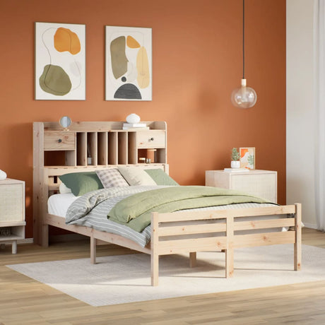 Bookcase Bed Without Mattress Solid Wood Pine