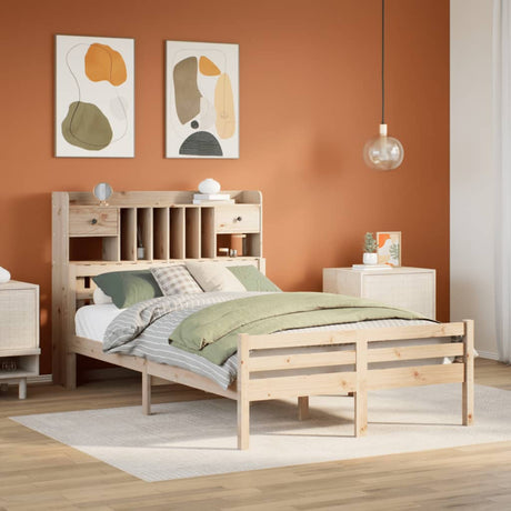 Bookcase Bed Without Mattress Solid Wood Pine