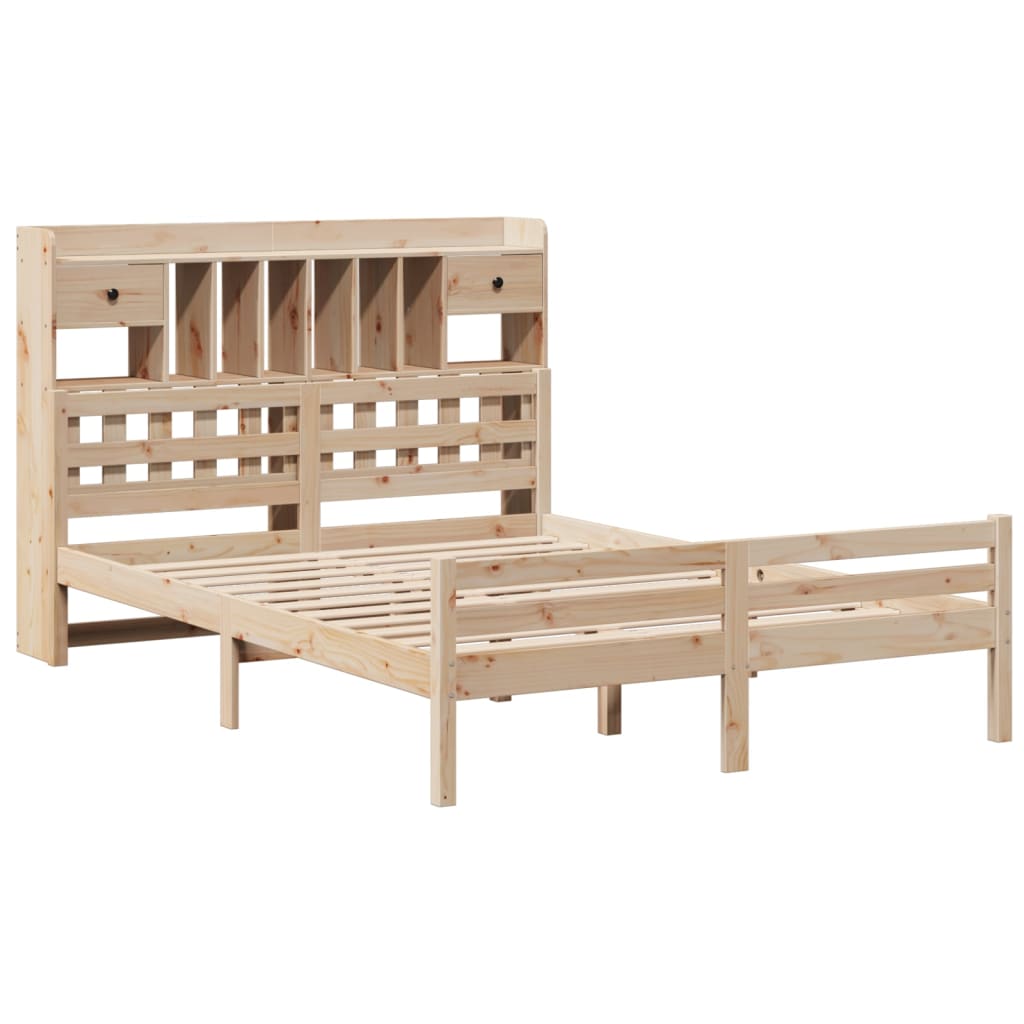 Bookcase Bed Without Mattress Solid Wood Pine