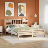 Bookcase Bed Without Mattress Solid Wood Pine