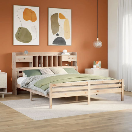 Bookcase Bed Without Mattress Solid Wood Pine